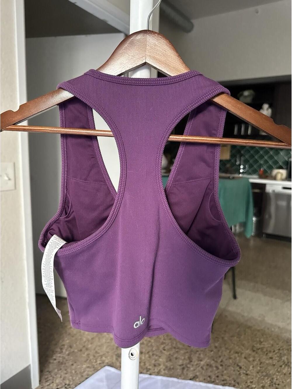 Alo Purple Tank Top Yoga Top Sz S Womens - Picture 3 of 5